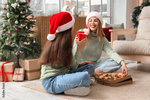 Female friends with drinks ...