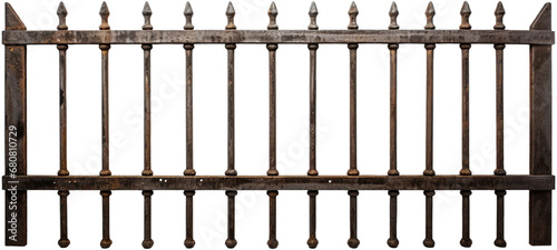 Transparent Iron Bar for Jail Cell, Isolated Rustic Design