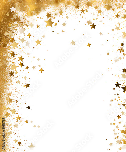 Isolated Gold Glitter Border in Rectangle Shape