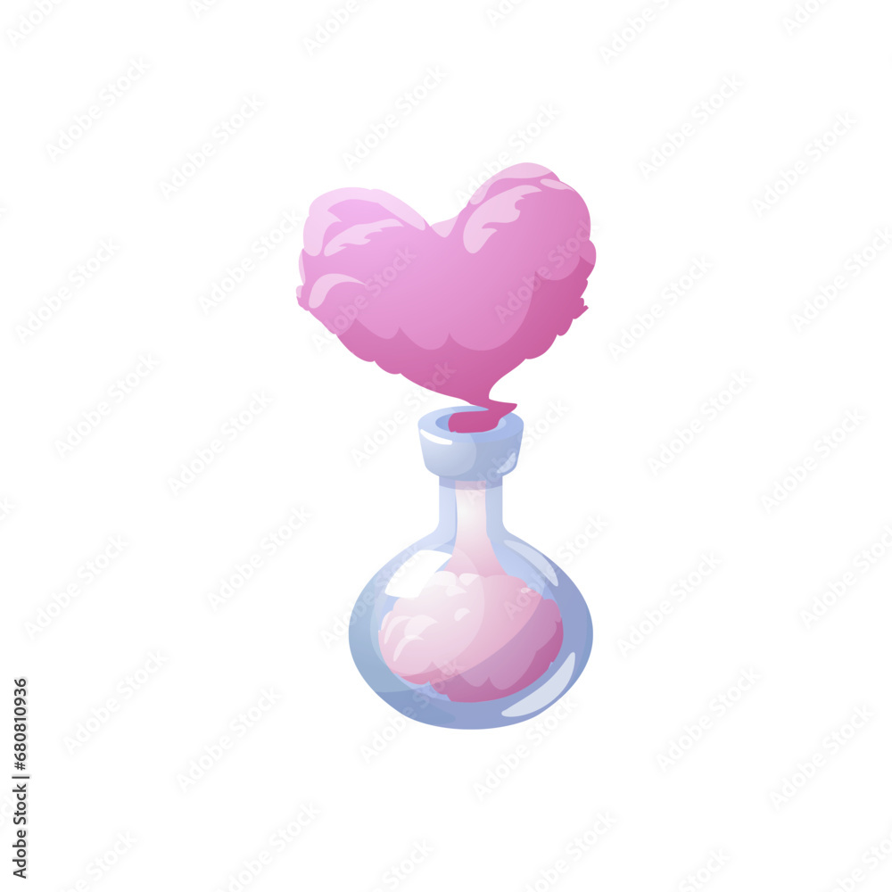 Magic love spell potion in bottle, realistic vector illustration isolated. Magic love spell potion in bottle, realistic vector illustration isolated.