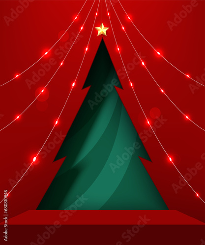 Christmas product display concept. Abstract background. Vector illustration.