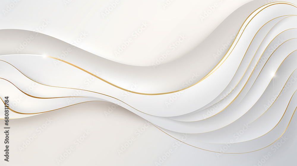 white abstract background luxury with line gold 3d paper cut style white abstract background luxury with line gold 3d paper cut style