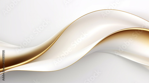 luxury 3d white background with curve golden lines