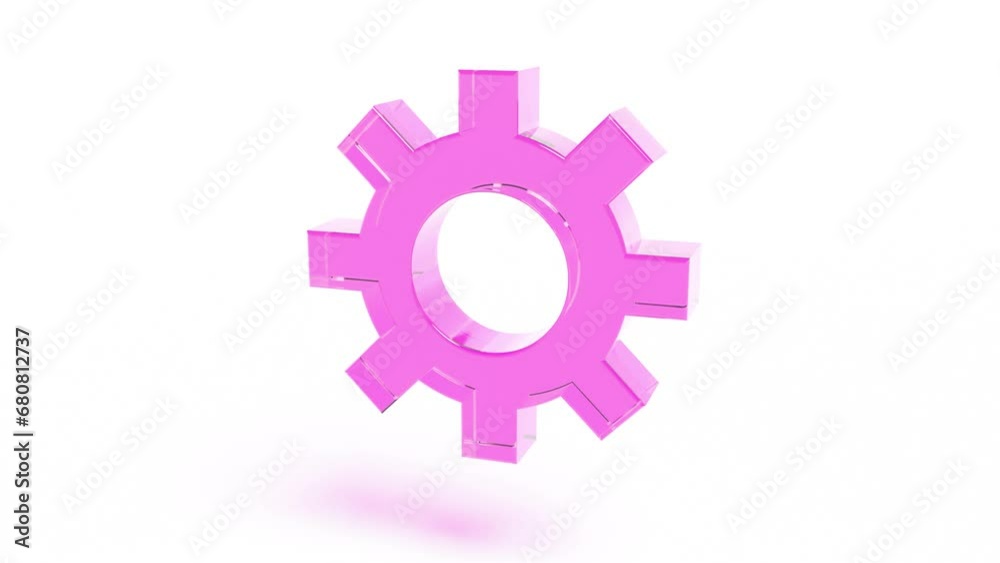 Color glass gear rotate on white back intro able to loop 4k Color glass gear rotate on white back intro able to loop 4k