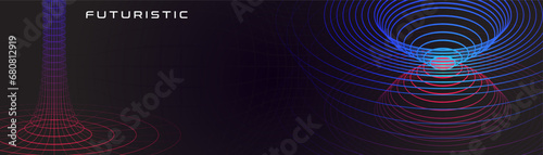 Gravity, gravitational waves concept. Physical and technology futuristic background.