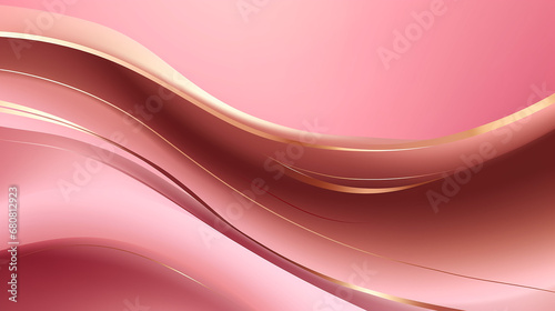 luxury golden line background pink shades in 3d abstract