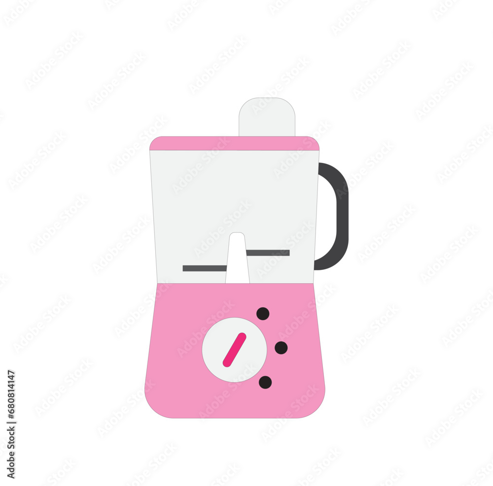 Pink Food Processor on white background vector illustration. Household appliance. Kitchen item Pink Food Processor on white background vector illustration. Household appliance. Kitchen item