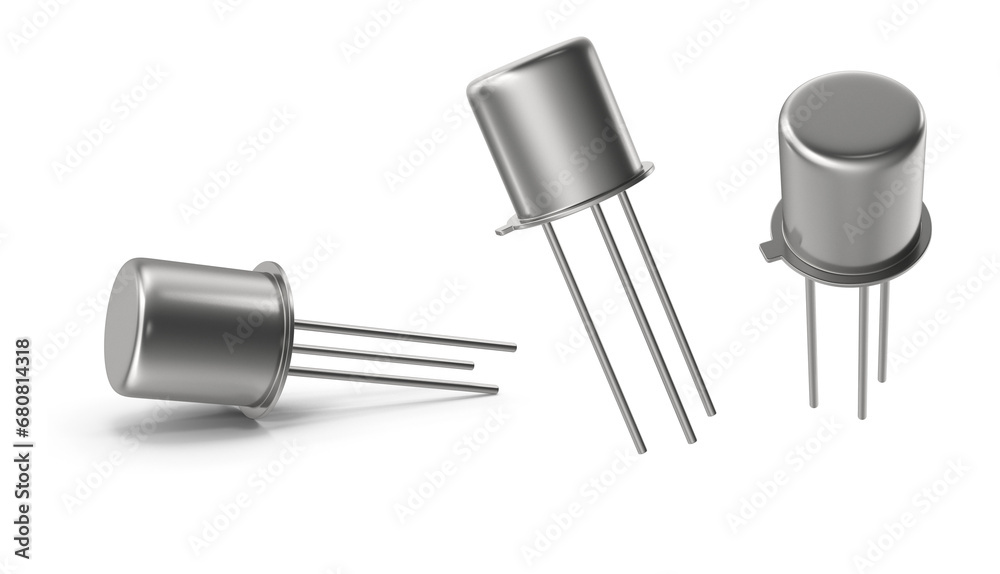 silver transistor on transparent background silver transistor on transparent background