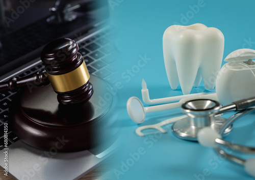 tooth law teeth medical rules Dental insurance is a healthy concept. Health care business and dentist tools
