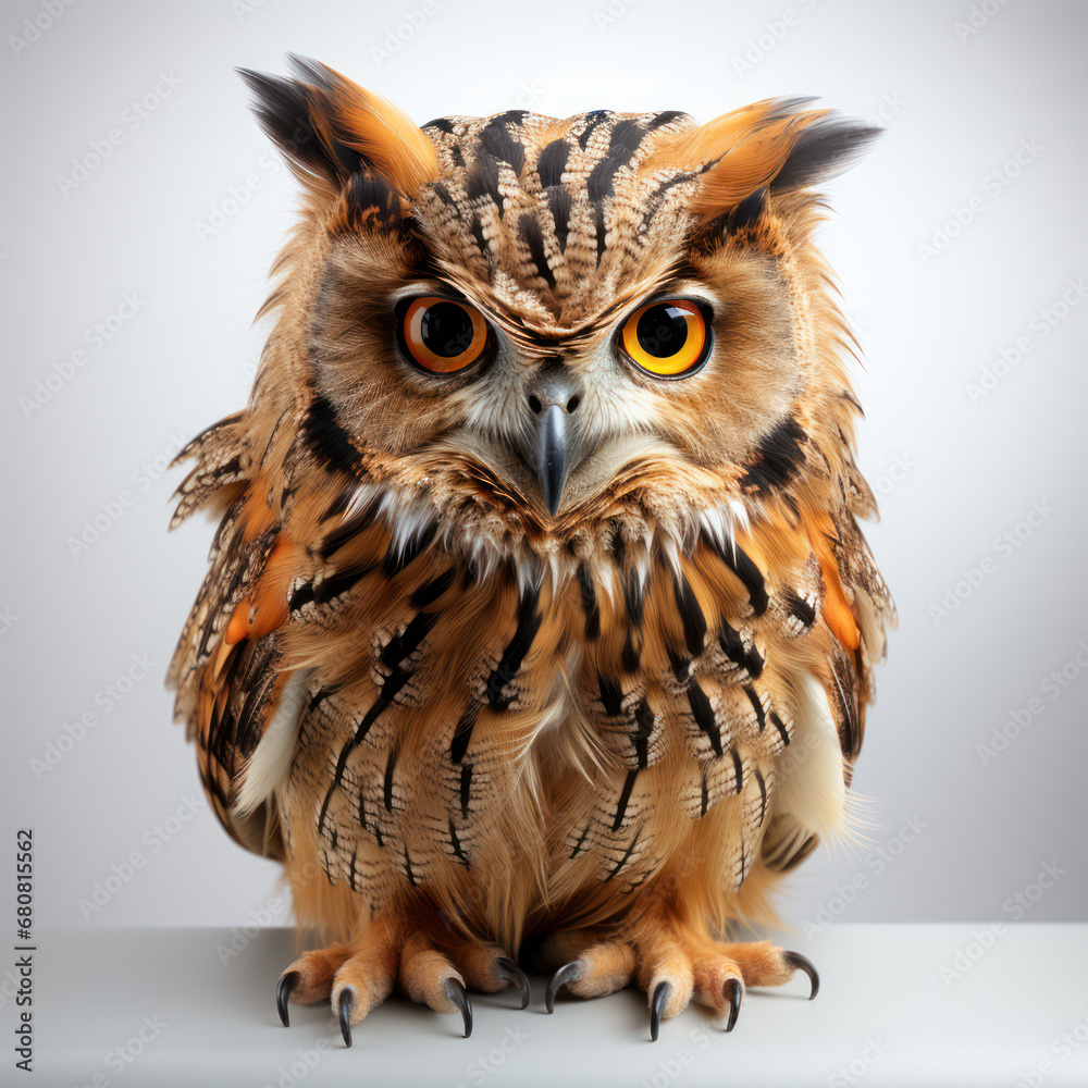 Fototapeta premium owl on white background