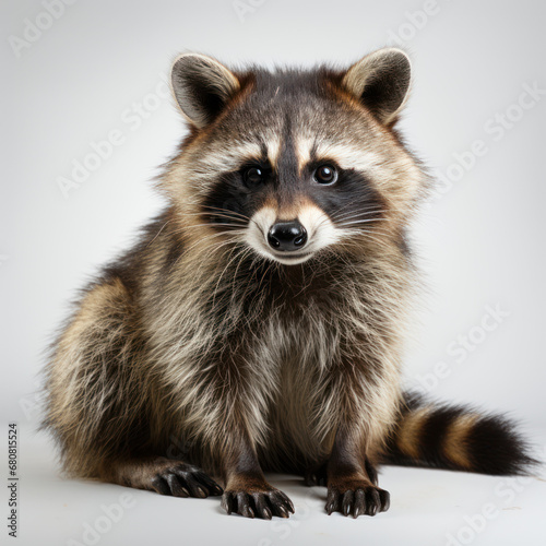 raccoon on white background