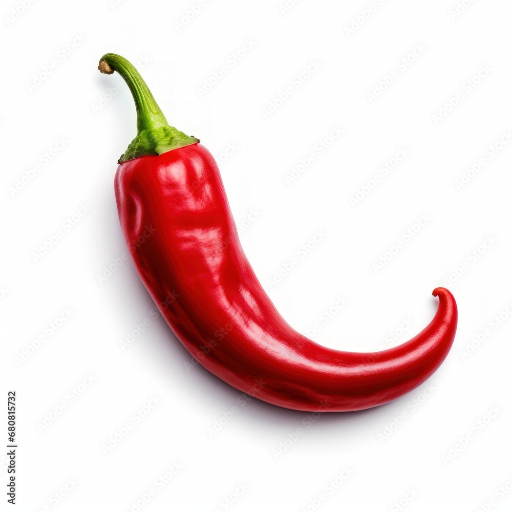 Chilli top view on a white background Chilli top view on a white background