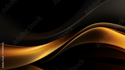 golden wave on black background luxury modern concept