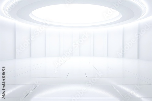 Obraz na płótnie Abstract futuristic architecture background, Minimal technology white backdrop w salonie