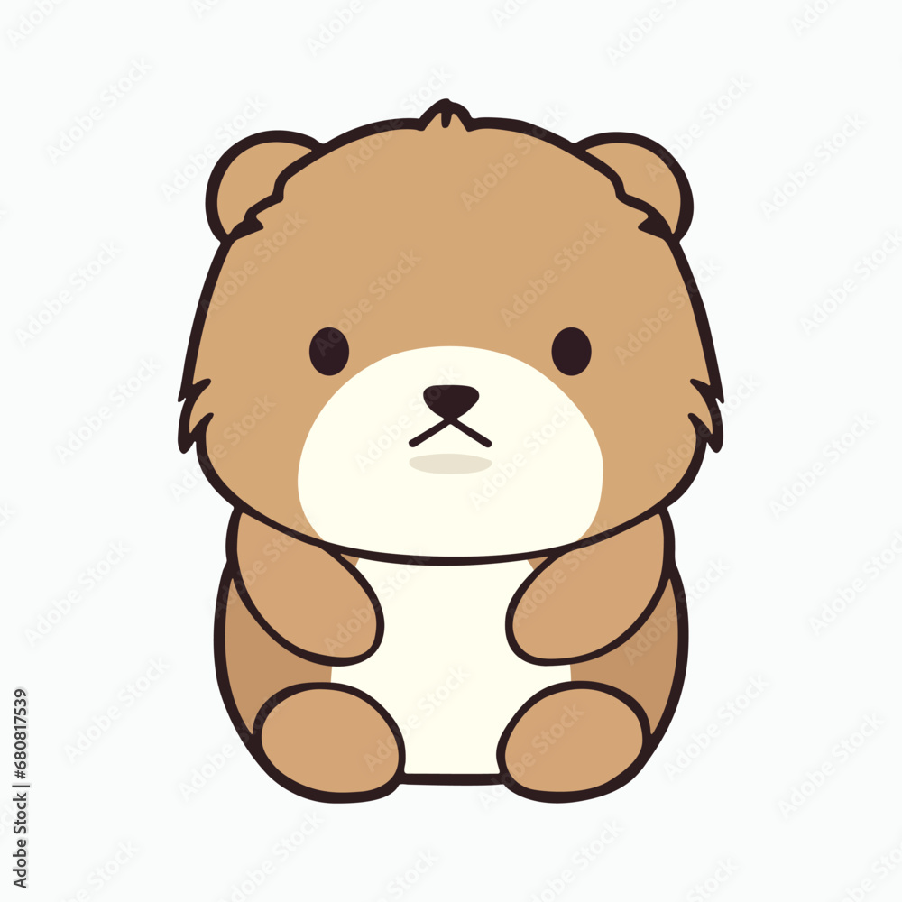 Cute bear sticker isolated white background Cute bear sticker isolated white background