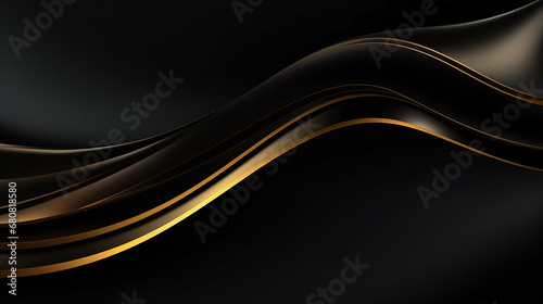luxury abstract background with golden lines on dark background