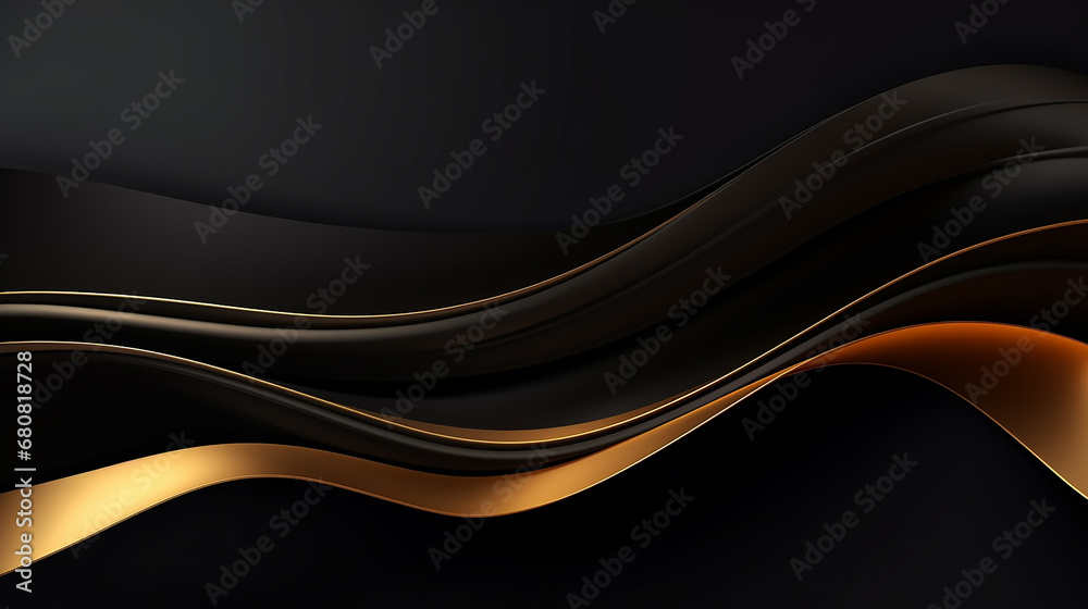 luxury abstract background with golden lines on black background luxury abstract background with golden lines on black background