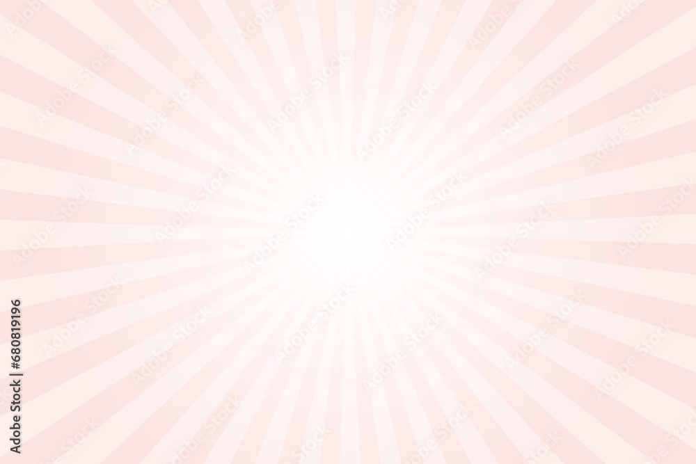 Obraz premium Misty Rose retro vintage style background with sun rays. Light Pink sunburst background. Vector illustration