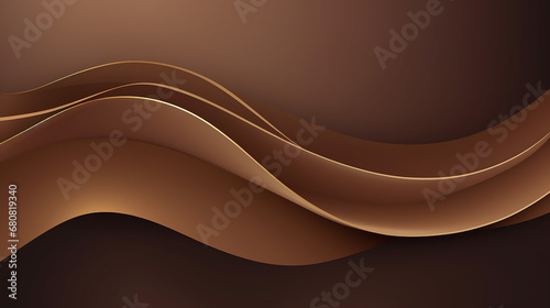 elegant brown shade background design with curvy line golden element