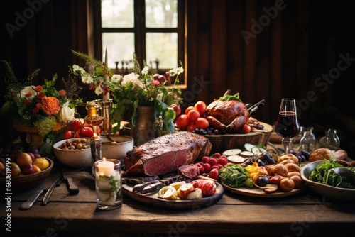 Farmhouse Feast: Celebrating in a rustic farmhouse with a hearty feast.
