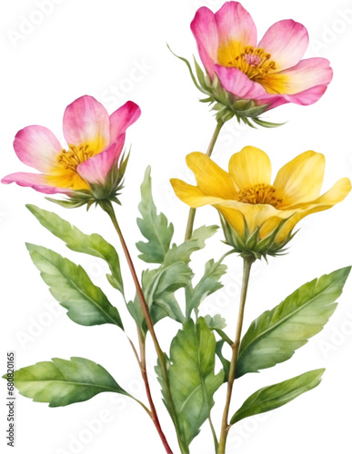 Watercolor wildflower clipart