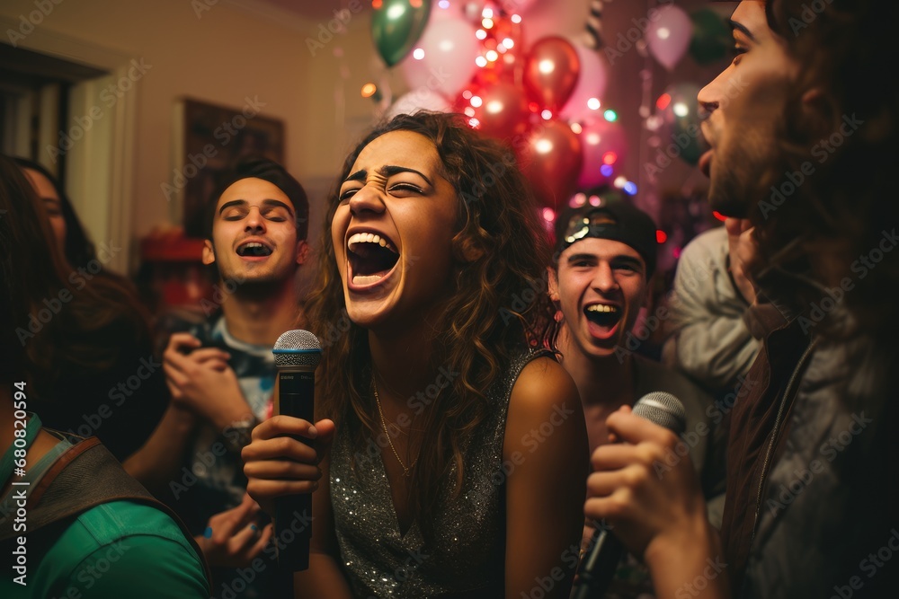 DIY Karaoke Night: Friends singing their hearts out to welcome the New Year. 