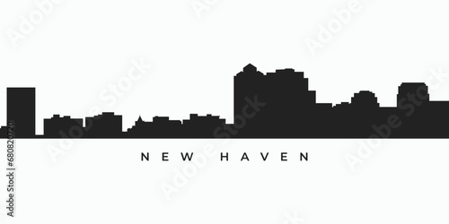 New Haven city skyline silhouette photo