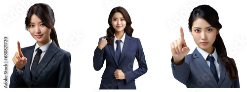 Asian woman in a blue suit