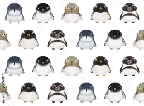 ペンギンのシームレスパターンE②-1