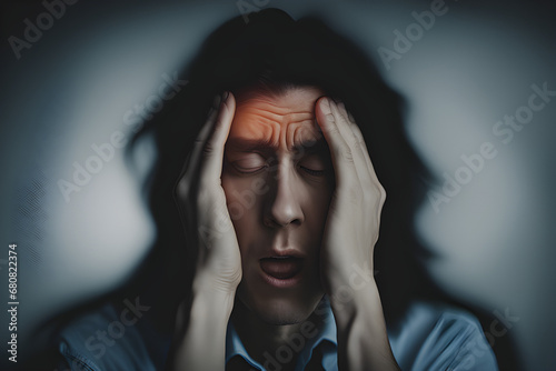 남자,고통,스트레스,다크,두통,슬픔,절망,심각한,긴장,표정,우울,생각,화난,슬픈,사람,불경기,예민,ai,좌절
