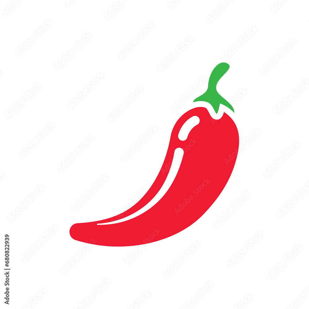 Red chili hot pepper vector icon. Chilli or jalapeno colorful pepper. Red chili hot pepper vector icon. Chilli or jalapeno colorful pepper.