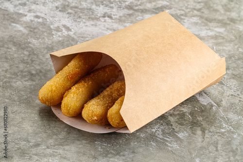 Breaded cheese sticks snack appetizer