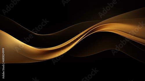 luxury modern concept design with golden wave on black background