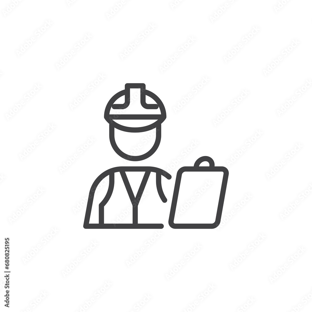 Freight broker person line icon