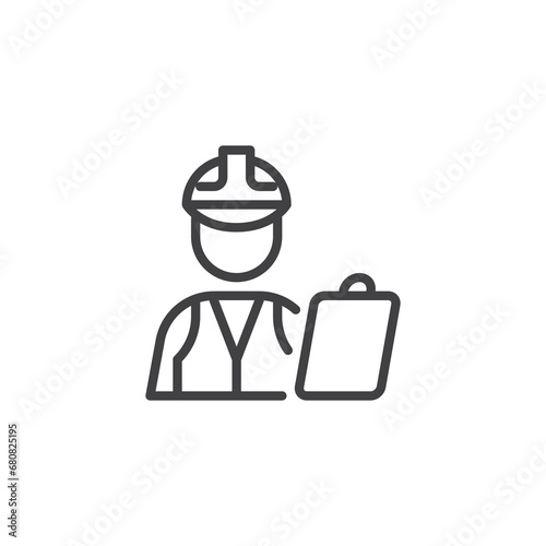 Freight broker person line icon