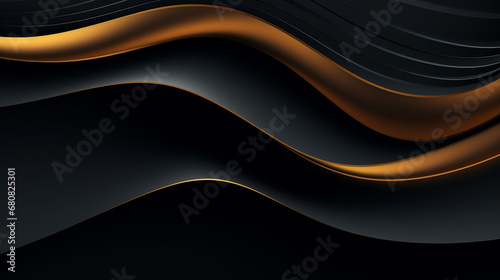 dark and gold abstract background luxury wavy shapes