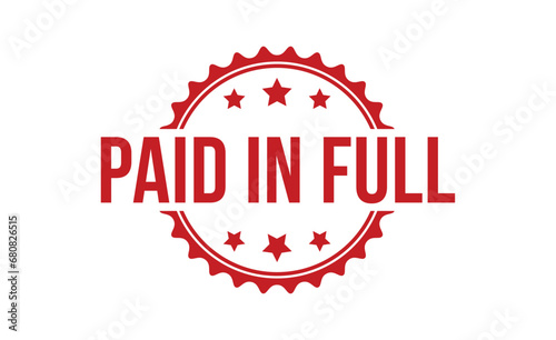 paid in full Red Rubber Stamp vector design.