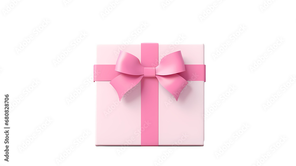 Valentine's Day pink gift box illustration on transparent background, Valentine's Day decoration, holiday decoration material, vector illustration