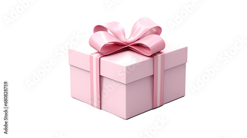Valentine's Day pink gift box illustration on transparent background, Valentine's Day decoration, holiday decoration material, vector illustration