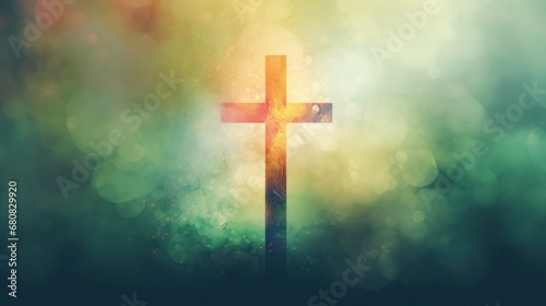 Cross with Foggy Background and Vivid Colors © Left