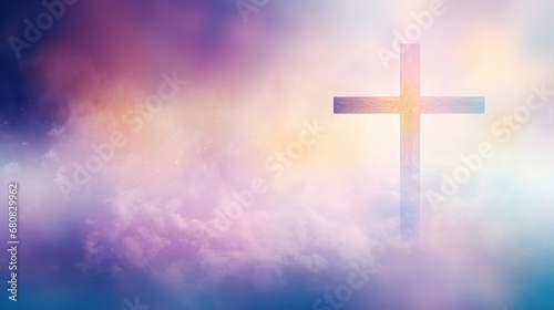 Cross with Foggy Background and Vivid Colors