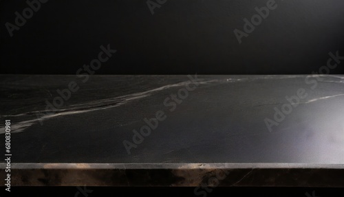 black granite slab with a pitch black background