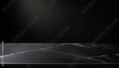 black granite slab with a pitch black background photo
