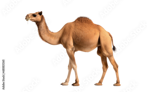 Handsome Long Brown Color Arabian Camel Isolated on Transparent Background PNG.