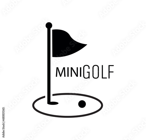 mini golf icon on white background	 photo