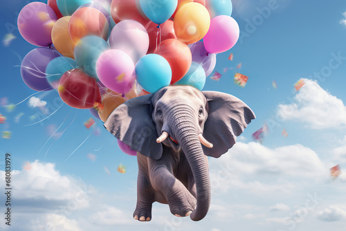 Enter a world of whimsy and creativity as an elephant takes flight with balloons. A surreal and captivating concept that ignites the imagination is AI Generative.