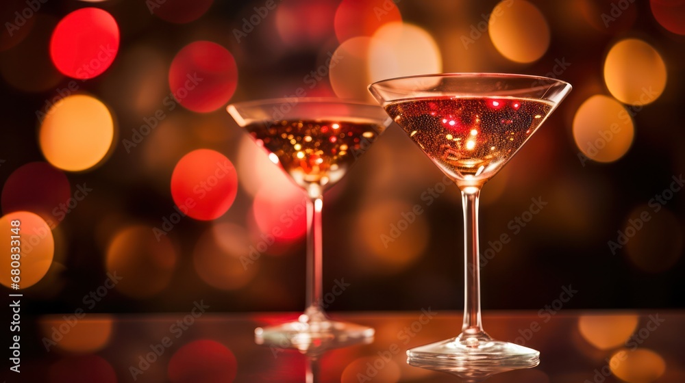 Martini Glass with Bokeh Effect Martini Glass with Bokeh Effect