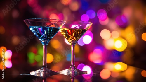 Martini Glass with Bokeh Effect