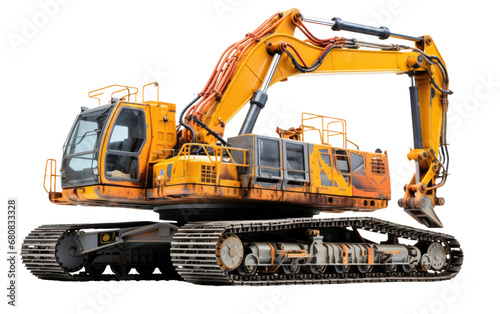 Marvelous Colorful Crawler Crane Isolated on Transparent Background PNG. photo