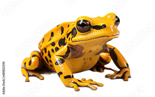 Yellow Color Dangerous Devil Eyed Frog Isolated on Transparent Background PNG. photo
